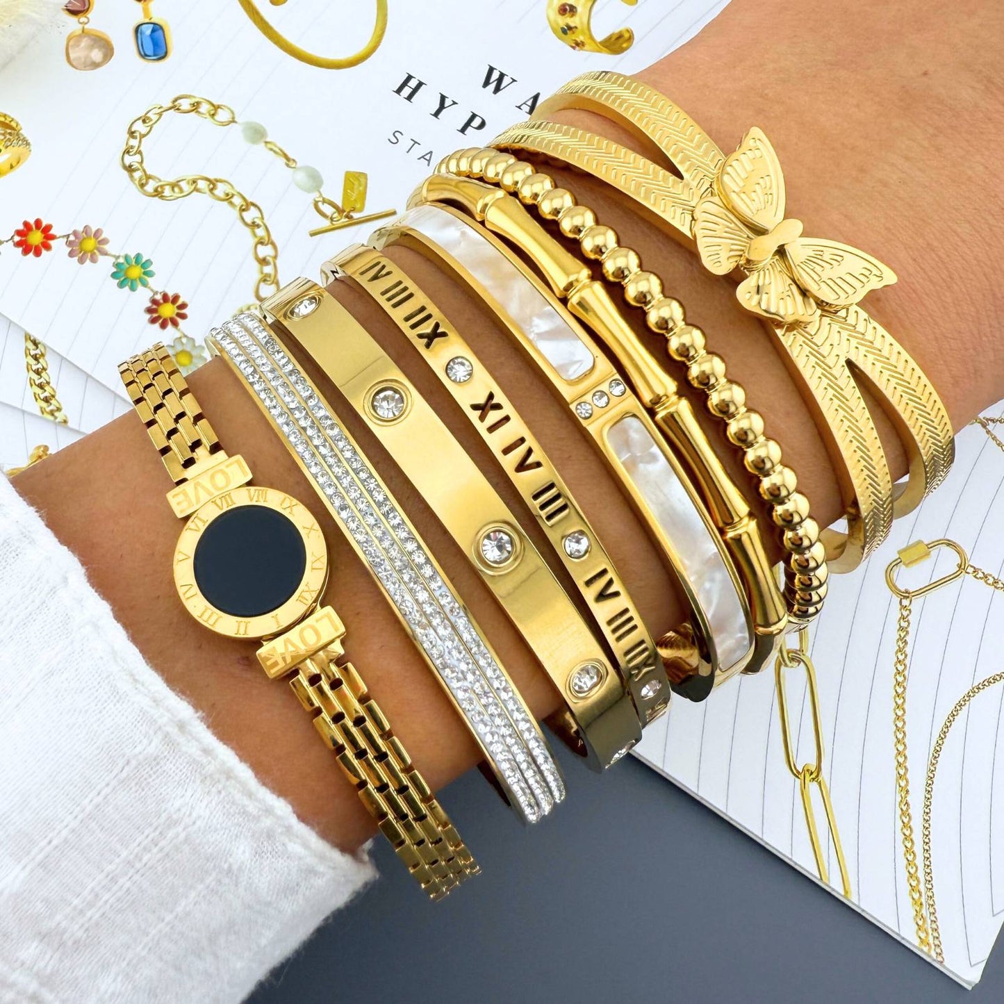 Cira Armband | Waterproof & 18K Gold Plated Steel