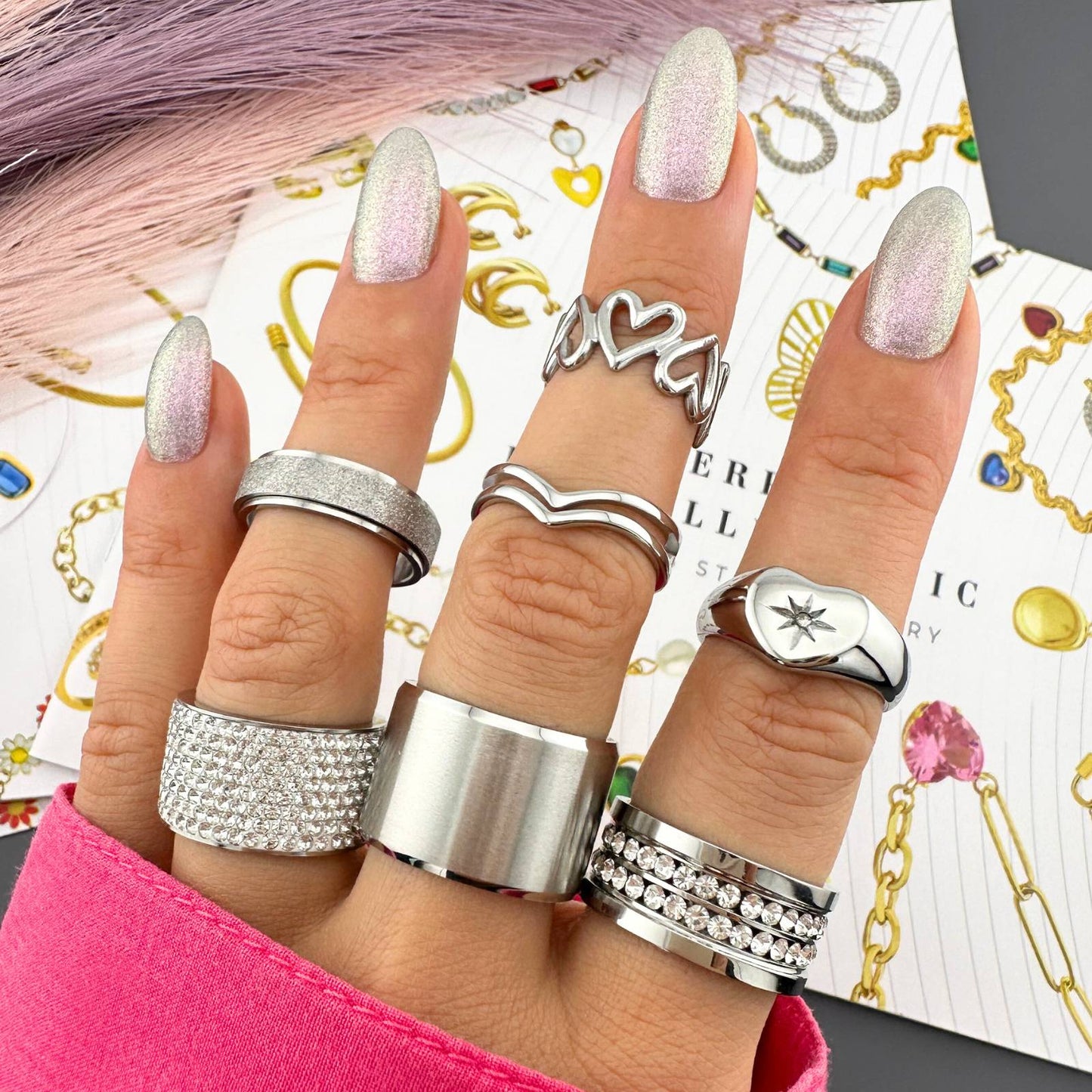 Nova Hart Ring | Stainless Steel met Zirkonia