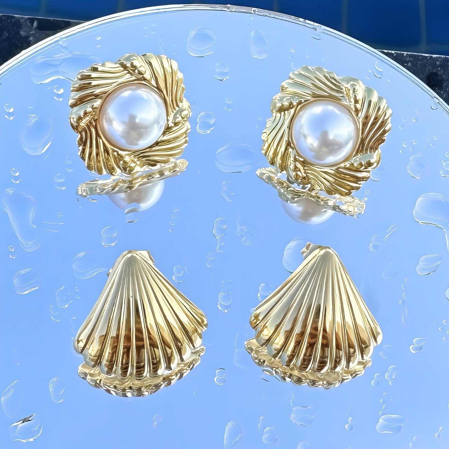 Gouden Schelp Oorbellen | Waterproof & Stainless Steel