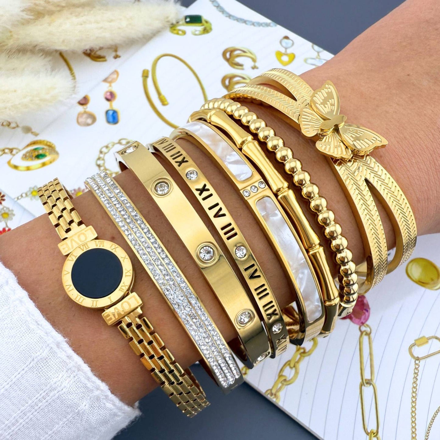 Cira Armband | Waterproof & 18K Gold Plated Steel
