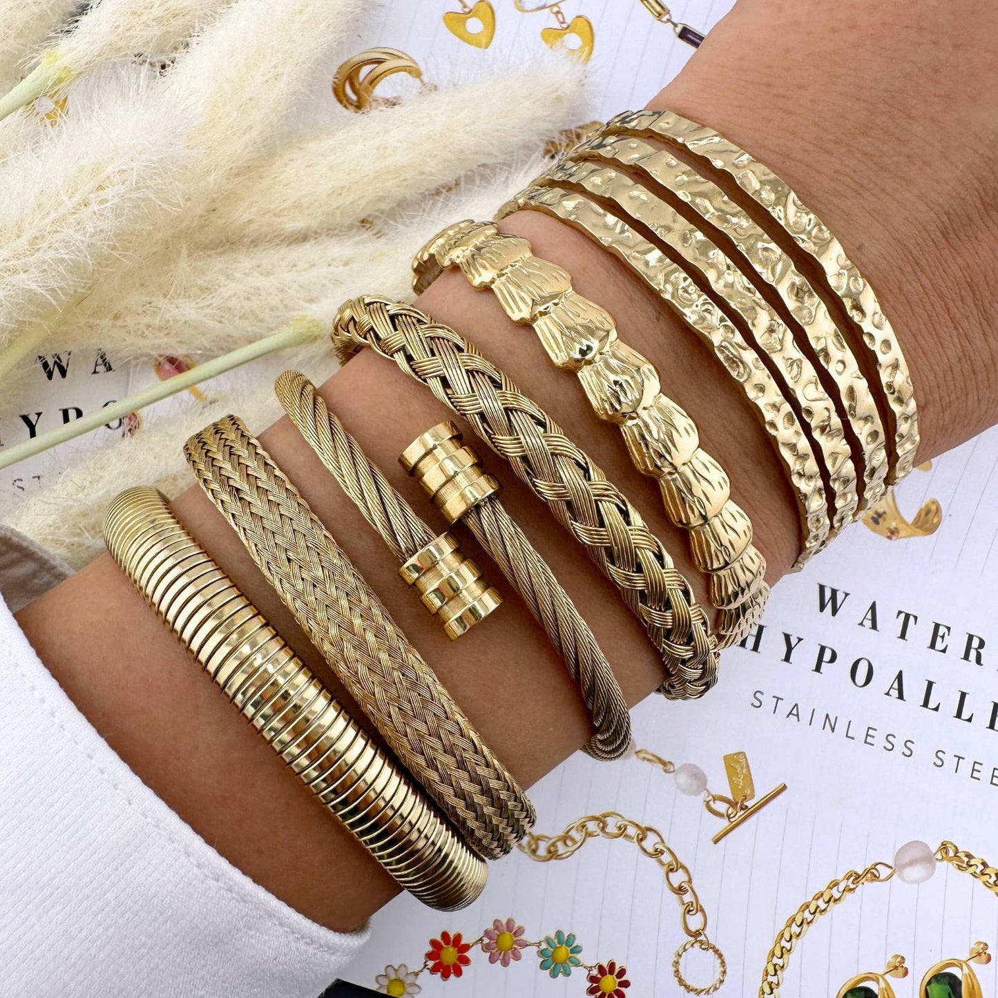 Jade Armband | 18K Gold Plated Steel
