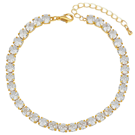 Serena Tennis Armband | 18K Gold Plated Steel & Zirkonia