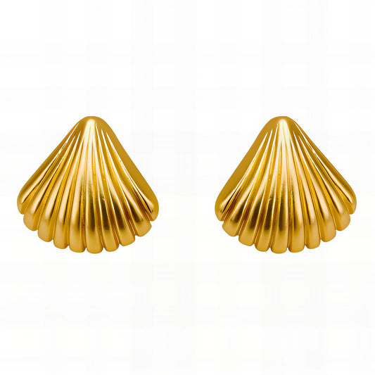 Gouden Schelp Oorbellen | Waterproof & Stainless Steel