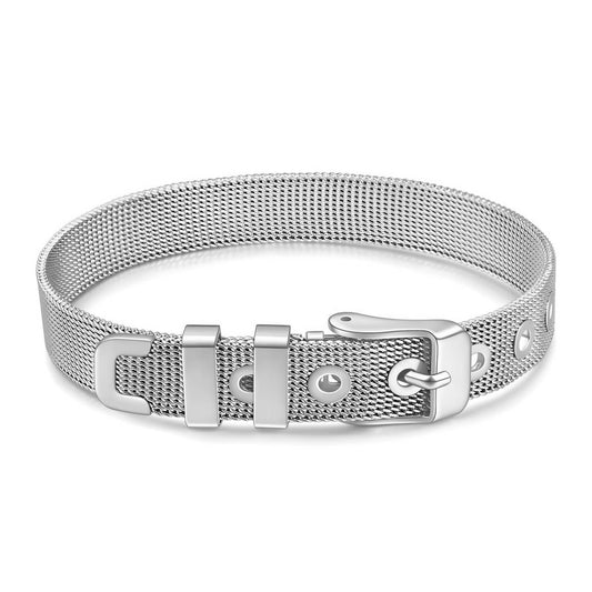 Mila Mesh Armband | Zilver Stainless Steel