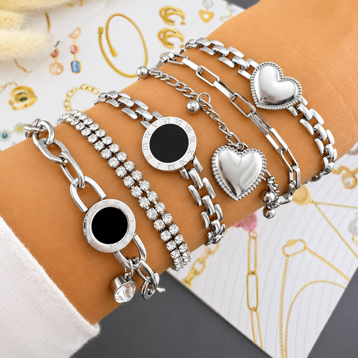 Venus Dubbele Tennis Armband | Zilver Stainless Steel & Zirkonia