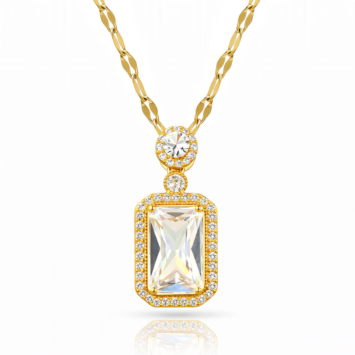 Crystal Luxe Ketting | 18K Gold Plated & Zirkonia