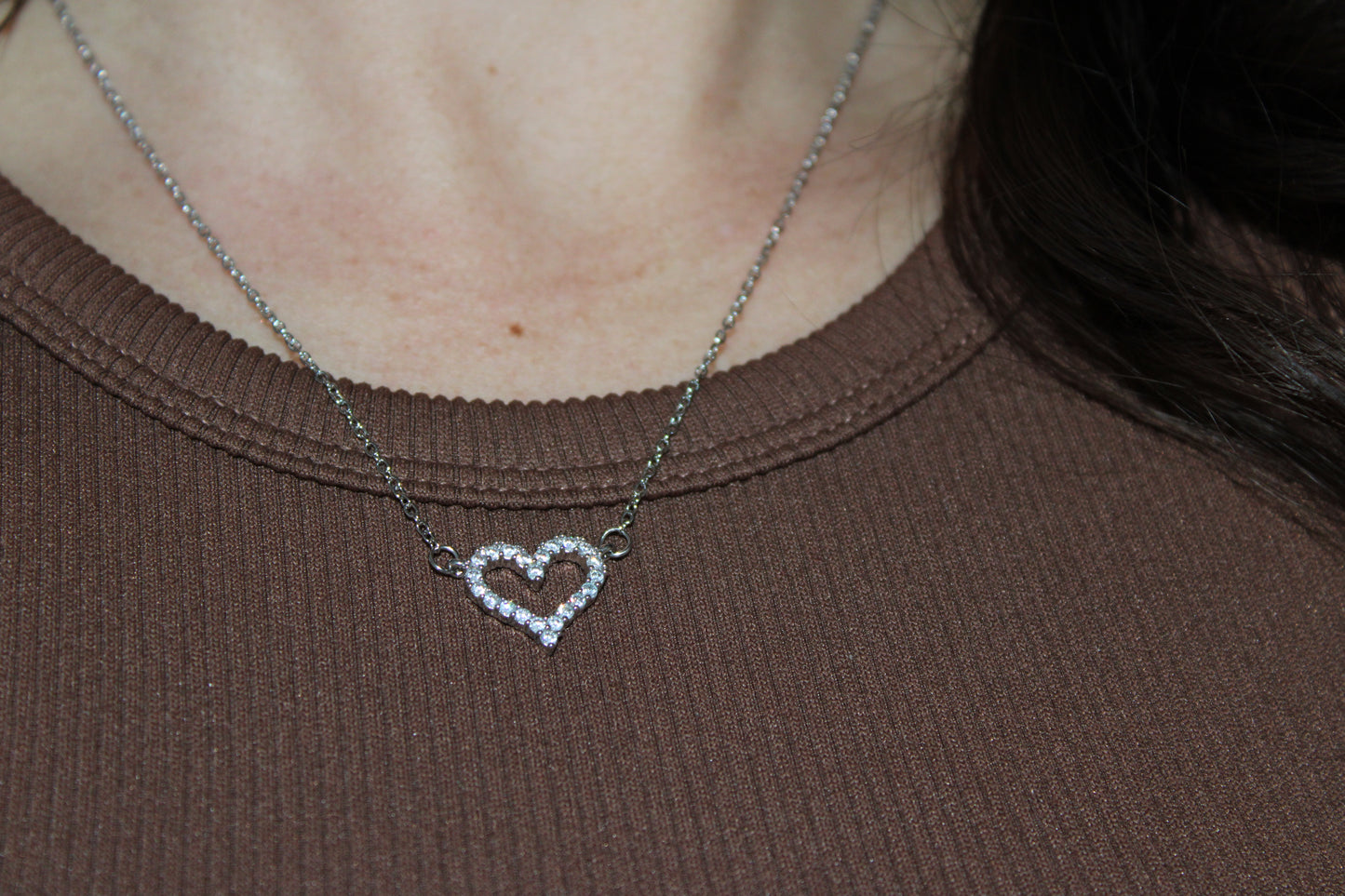 Sparkle Heart Necklace | Stainless Steel